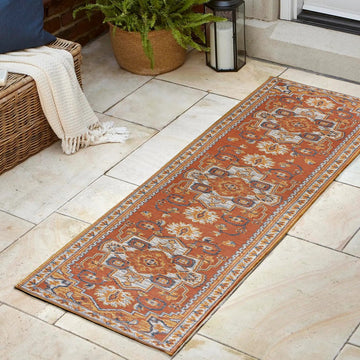 Bijan Traditional Vintage Medallion Reversible Machine-Washable Indoor/Outdoor Area Rug